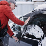 Broken car door lock from freezing temperatures