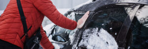 Broken car door lock from freezing temperatures