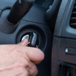 Driver starting car ignition
